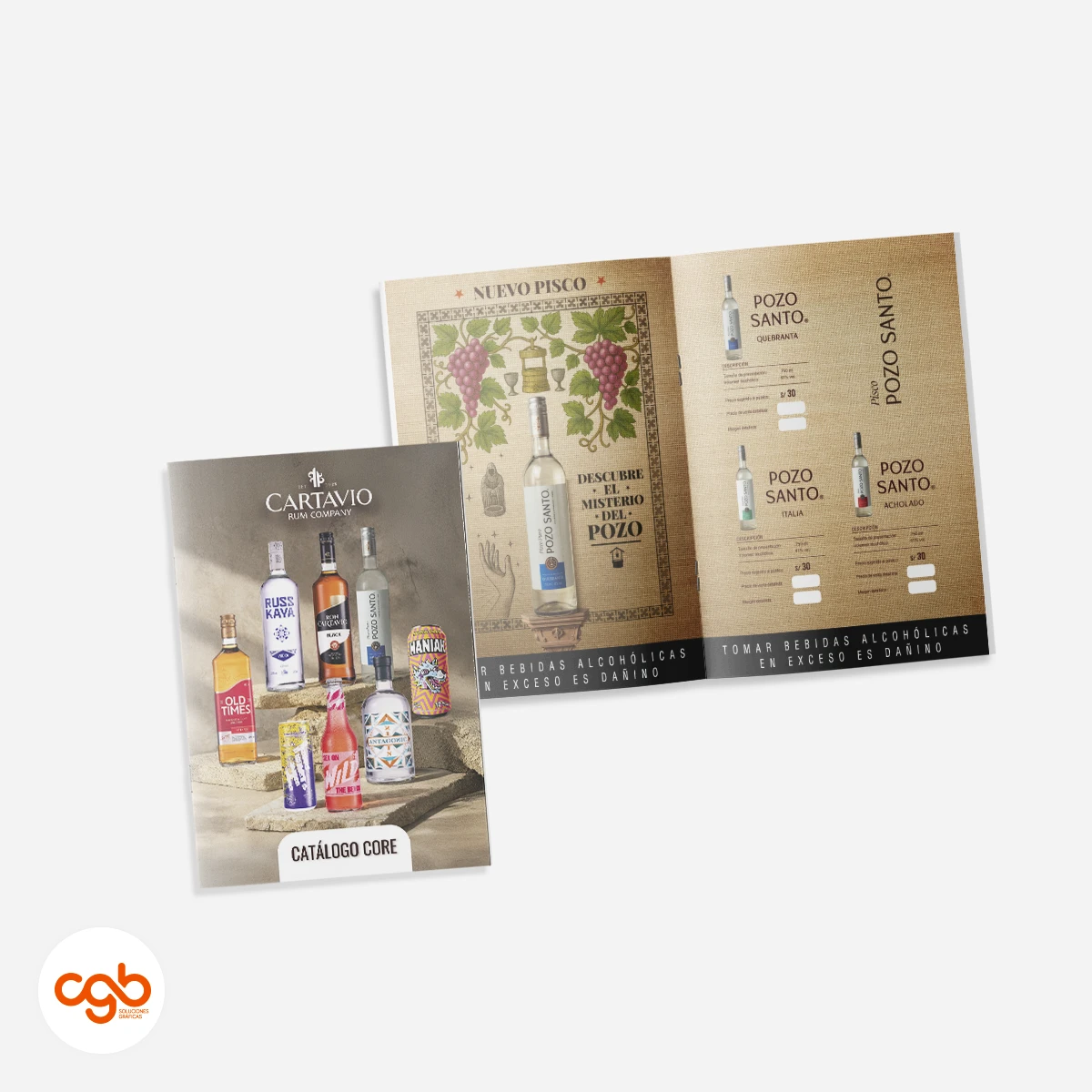 CGB folleto de bebibas alcohólicas engrapado